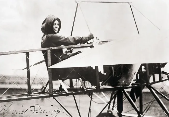 Framed Print : Pilot Harriet Quimby Sitting in Monoplane Framed Print : Pilot Harriet Quimby Sitting in Monoplane