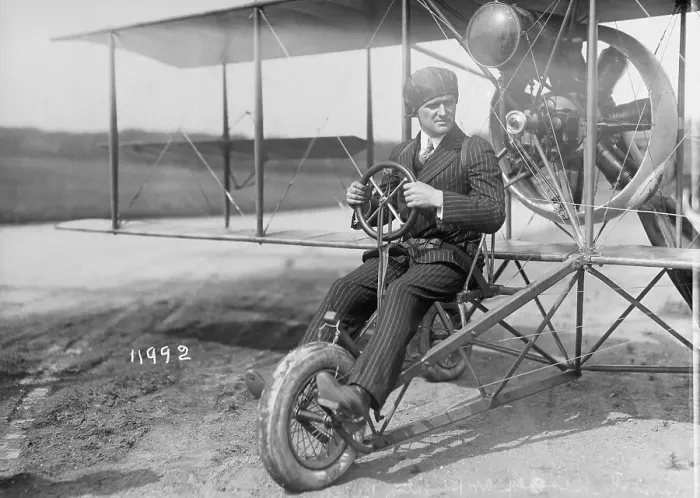 Framed Print : Pilot Lincoln Beachey in Early Biplane Framed Print : Pilot Lincoln Beachey in Early Biplane