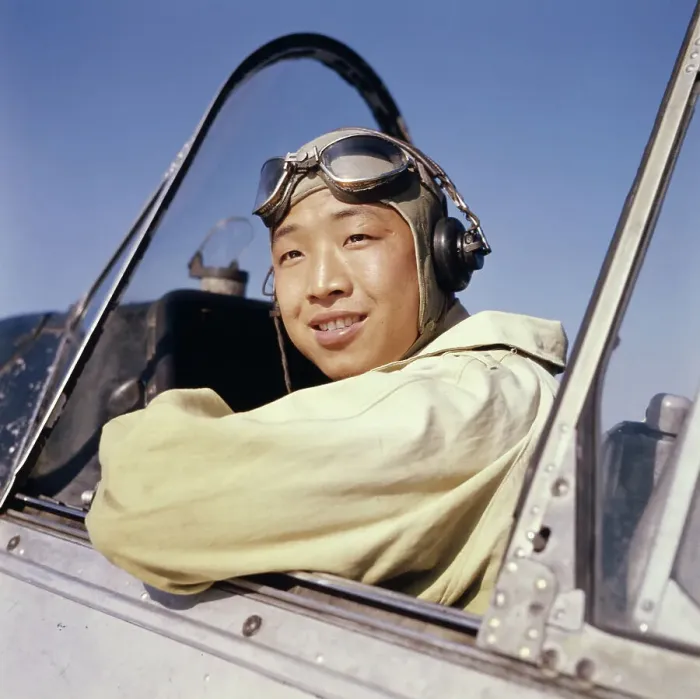 Framed Print : Pilot Sitting in Airplane Framed Print : Pilot Sitting in Airplane