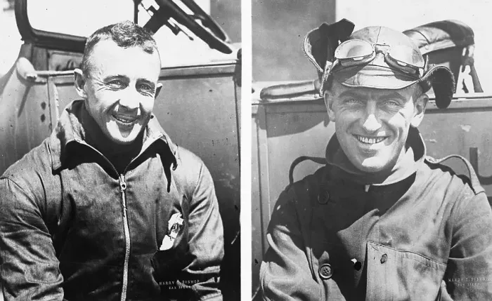 Framed Print : Pilots Macready and Kelly Framed Print : Pilots Macready and Kelly