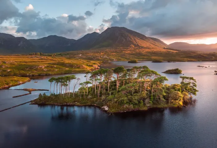 Framed Print : Pine Island Connemara, drone shot Framed Print : Pine Island Connemara, drone shot