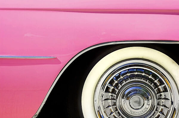 Side of pink cadillac