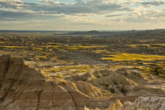 Framed Print : Pinnacles viewpoint in Badlands National Park, South Dakota, USA