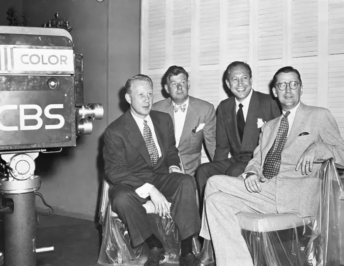 Framed Print : Pioneer Television Broadcasters During Release of Color Premier Framed Print : Pioneer Television Broadcasters During Release of Color Premier