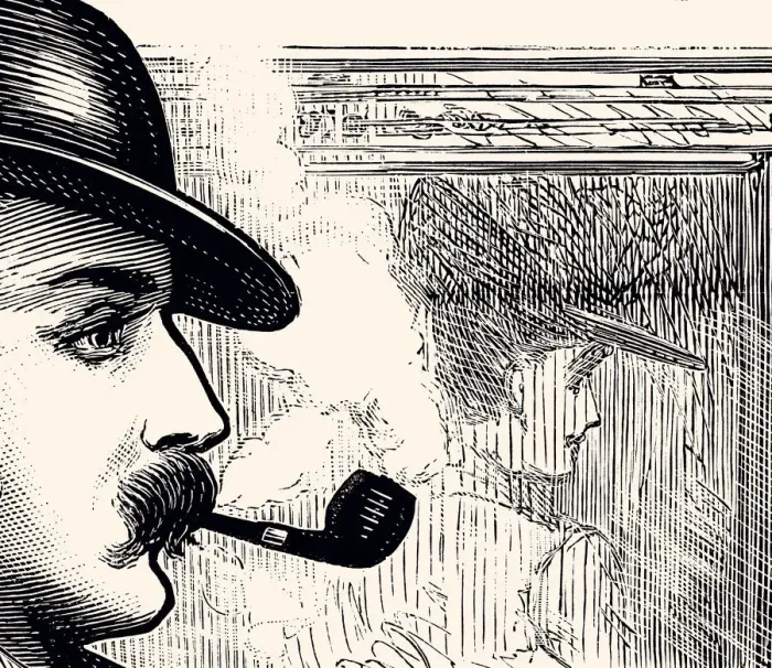Framed Print : PIPE SMOKER IN 1889 (XXXL) Framed Print : PIPE SMOKER IN 1889 (XXXL)
