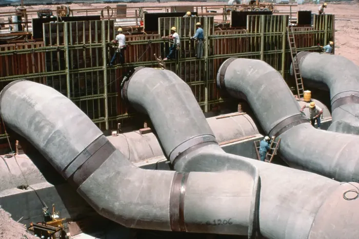 Framed Print : Pipes Bring Water For Cooling To Reactor