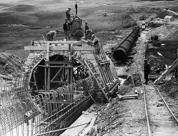 Piping Up. Part of a hydro-electric scheme during construction in Scotland
