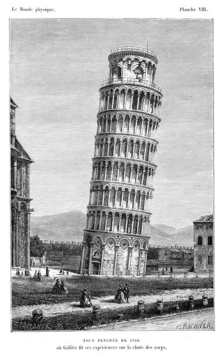 Framed Print : The Pisa tower engraving 1881 Framed Print : The Pisa tower engraving 1881