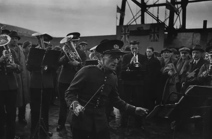 Framed Print : Pit Band. January 1947: The band at Penallta Colliery Framed Print : Pit Band. January 1947: The band at Penallta Colliery
