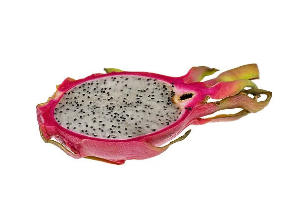 Pitahaya or Dragon Fruit -Hylocereus undatus-, halved