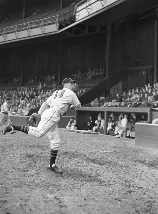 Framed Print : Pitcher Bob Feller Warming Up During Game
