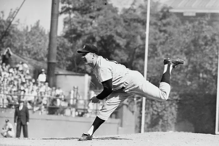 Framed Print : Pitcher Whitey Ford Showing His Form Framed Print : Pitcher Whitey Ford Showing His Form