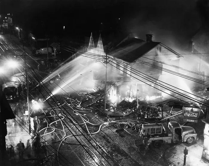 Framed Print : Pittsburgh Firemen in Action
