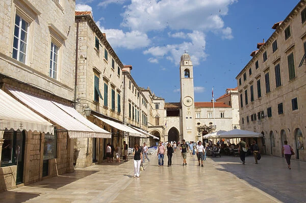 Placa, Stradum, main road towards bell tower, Dubrovnik, Croatia, Europe