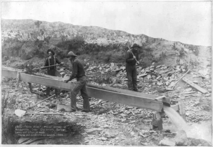 Framed Print : Placer Mining By Oldtimers Framed Print : Placer Mining By Oldtimers