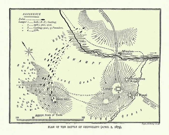 Framed Print : Plan of the Battle of Gingindlovu, Anglo Zulu War Framed Print : Plan of the Battle of Gingindlovu, Anglo Zulu War