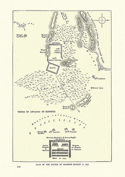 Plan of the Battle of Hasheen March 20th 1885, Mahdist War