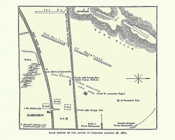 Plan of the Battle of Kassassin Lock, Anglo-Egyptian War