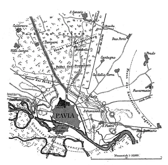 Framed Print : Plan of the Battle of Pavia