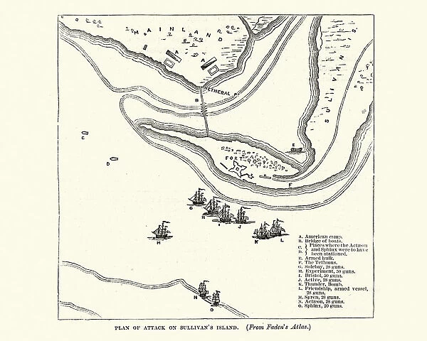 Plan of the Battle of Sullivans Island, 1776