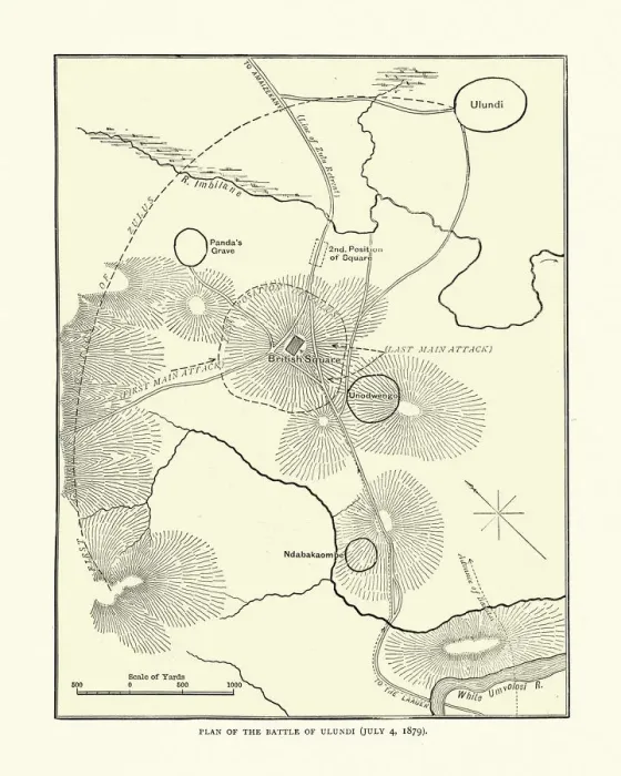 Framed Print : Plan of the Battle of Ulundi, 1879, Anglo-Zulu war