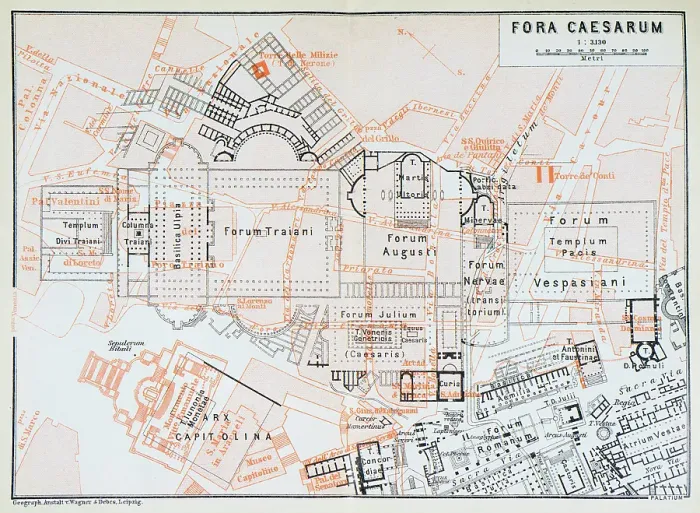 Framed Print : Plan Forum of Caesar, Italy - 1893 Framed Print : Plan Forum of Caesar, Italy - 1893