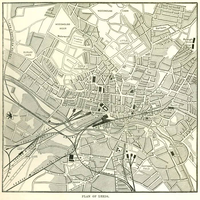 Framed Print : Plan of Leeds (Victorian engraving) Framed Print : Plan of Leeds (Victorian engraving)