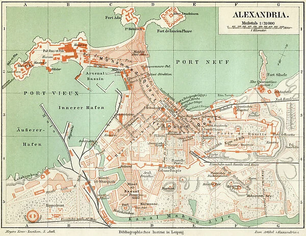 Plan of the old city Alexandria 1895