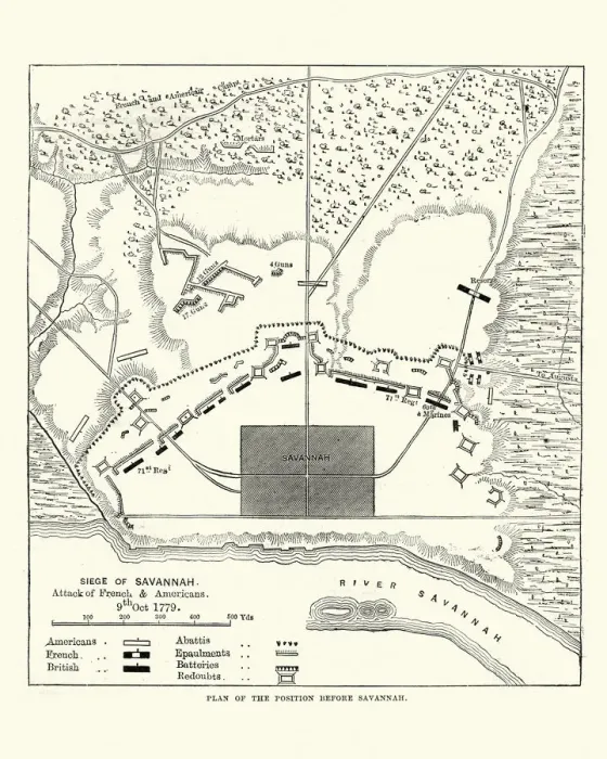 Framed Print : Plan of the Siege of Savannah, 1779, American Revolutionary War Framed Print : Plan of the Siege of Savannah, 1779, American Revolutionary War