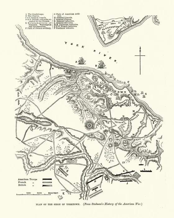 Framed Print : Plan of Siege of Yorktown, Virginia, American Revolutionary War Framed Print : Plan of Siege of Yorktown, Virginia, American Revolutionary War