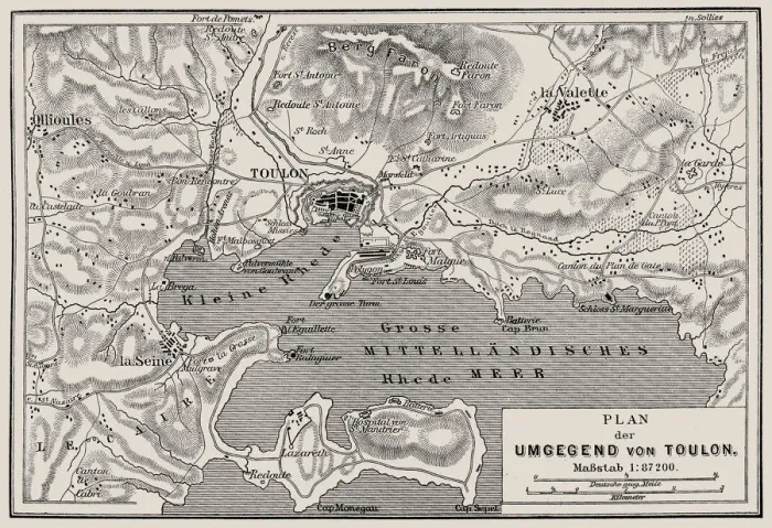 Framed Print : Plan of the surrounding of Toulon Framed Print : Plan of the surrounding of Toulon