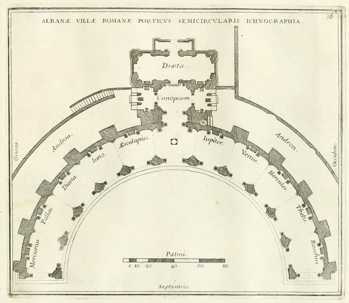 Framed Print : Plan of the Villa Albani, the femicircular portico, historical Rome, Italy, digital reproduction of an original 17th century template, original date unknown Framed Print : Plan of the Villa Albani, the femicircular portico, historical Rome, Italy, digital reproduction of an original 17th century template, original date unknown