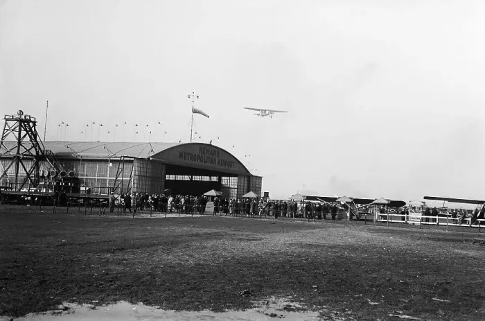 Framed Print : Plane in Flight Over Newark Airport Framed Print : Plane in Flight Over Newark Airport