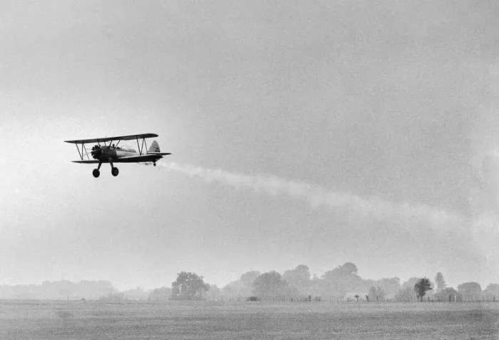 Framed Print : Plane Taking Off for DDT Dispersal Flight Framed Print : Plane Taking Off for DDT Dispersal Flight