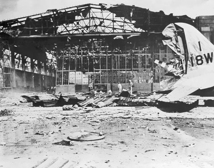 Framed Print : Plane Wreckage Due to Pearl Harbor Attack Framed Print : Plane Wreckage Due to Pearl Harbor Attack