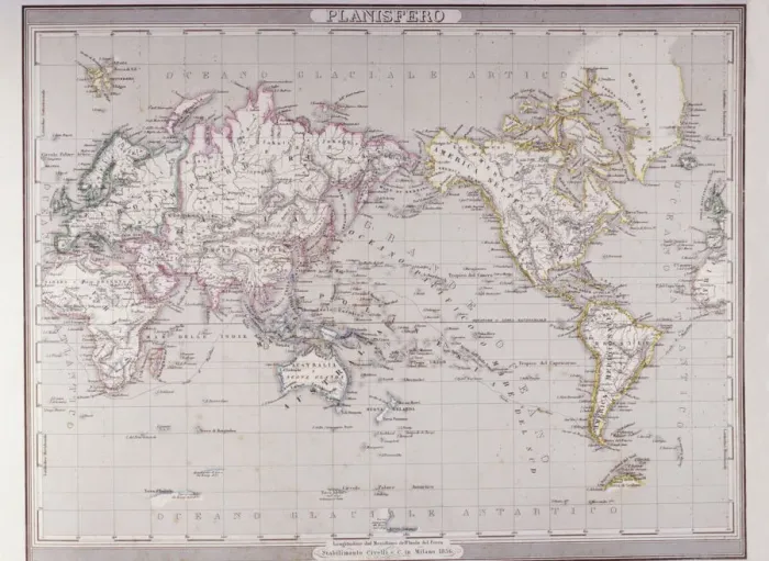 Framed Print : Planispheric Map of the World Framed Print : Planispheric Map of the World