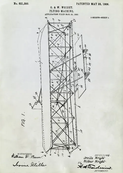 Framed Print : Plans for Wright Brothers Flying Machine Framed Print : Plans for Wright Brothers Flying Machine