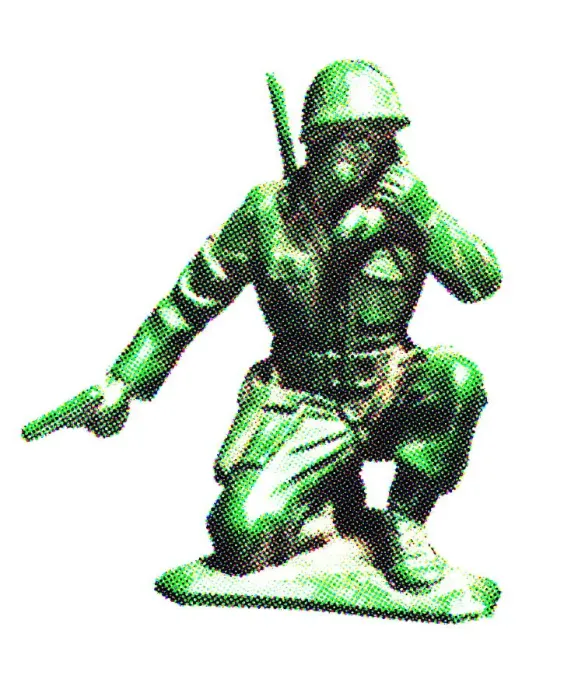 Framed Print : Plastic Toy Soldier Kneeling on One Knee Framed Print : Plastic Toy Soldier Kneeling on One Knee