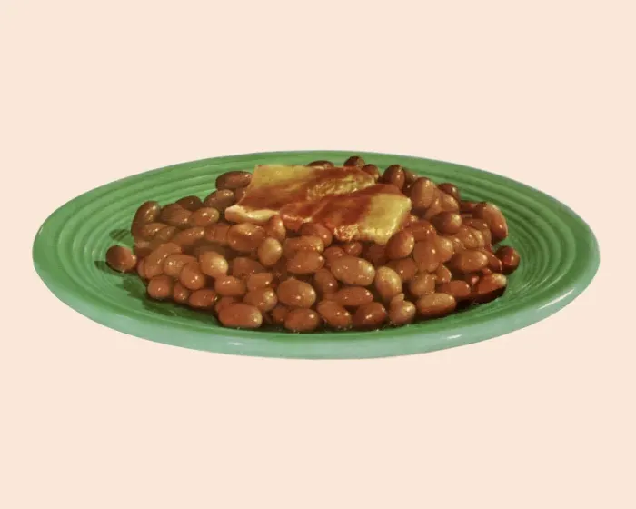 Framed Print : Plate of Baked Beans Framed Print : Plate of Baked Beans