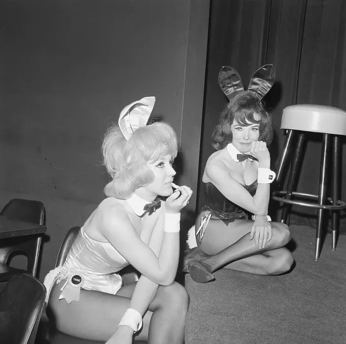 Framed Print : Two Playboy Bunnies Resting at Playboy Club Framed Print : Two Playboy Bunnies Resting at Playboy Club