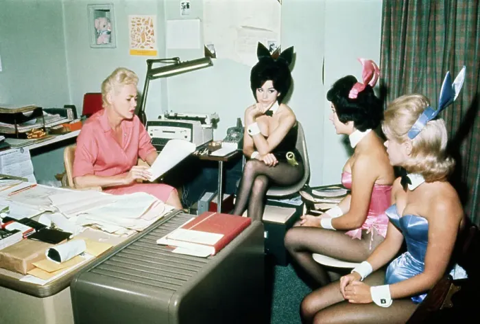 Framed Print : Playboy Bunny Manager With Bunnies in Her Office Framed Print : Playboy Bunny Manager With Bunnies in Her Office