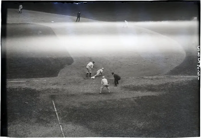 Framed Print : Player Stretching Leg To Reach 1St Base