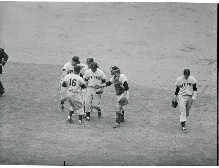 Framed Print : Players Congratulating Hoyt Wilhelm Framed Print : Players Congratulating Hoyt Wilhelm