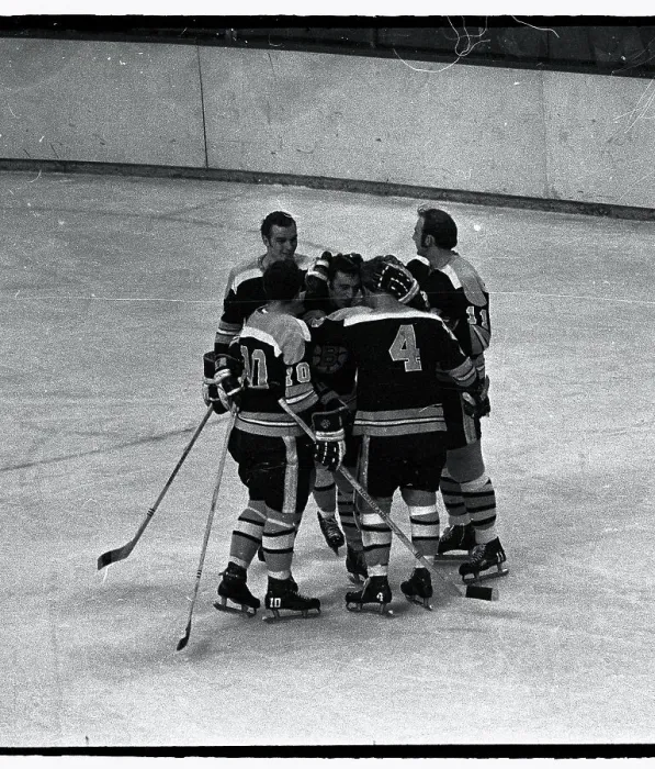 Framed Print : Players Embracing Bobby Orr on Ice Framed Print : Players Embracing Bobby Orr on Ice