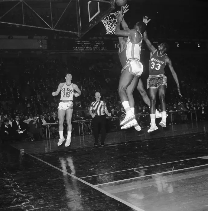 Framed Print : Players Struggle for Basketball Rebound