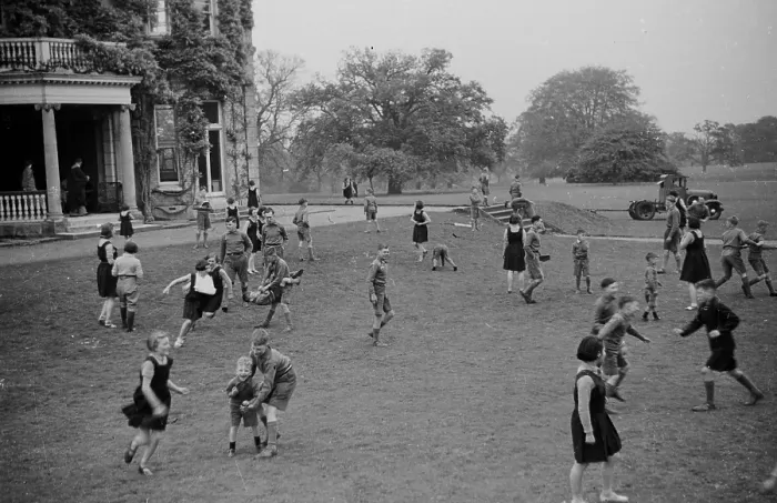 Framed Print : Playtime. 10th June 1939: Children playing in the grounds of the Actors Orphanage Framed Print : Playtime. 10th June 1939: Children playing in the grounds of the Actors Orphanage