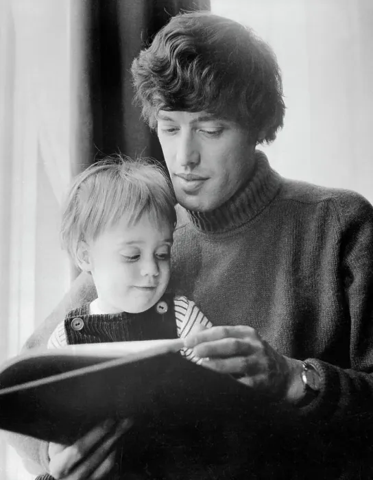 Framed Print : Playwright Tom Stoppard Holding Child Framed Print : Playwright Tom Stoppard Holding Child