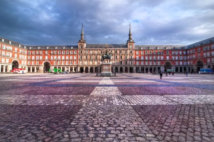 Framed Print : Plaza Mayor in Madrid at sunrise Framed Print : Plaza Mayor in Madrid at sunrise