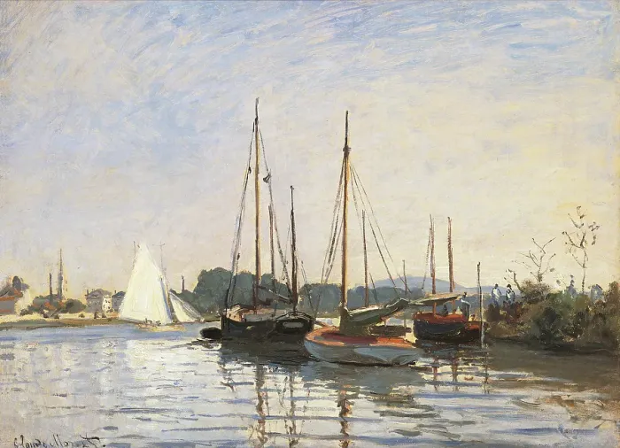 Framed Print : Pleasure boats at Argenteuil, by Claude Monet, 1872, 19th Century, oil on canvas, 82, 4 x 60 cm Framed Print : Pleasure boats at Argenteuil, by Claude Monet, 1872, 19th Century, oil on canvas, 82, 4 x 60 cm