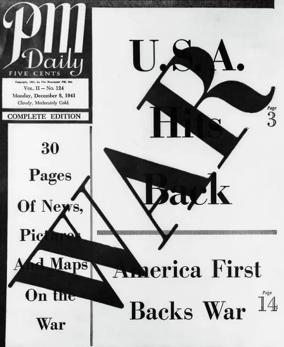 Framed Print : PM Daily on United States Backing War Against Japanese Framed Print : PM Daily on United States Backing War Against Japanese